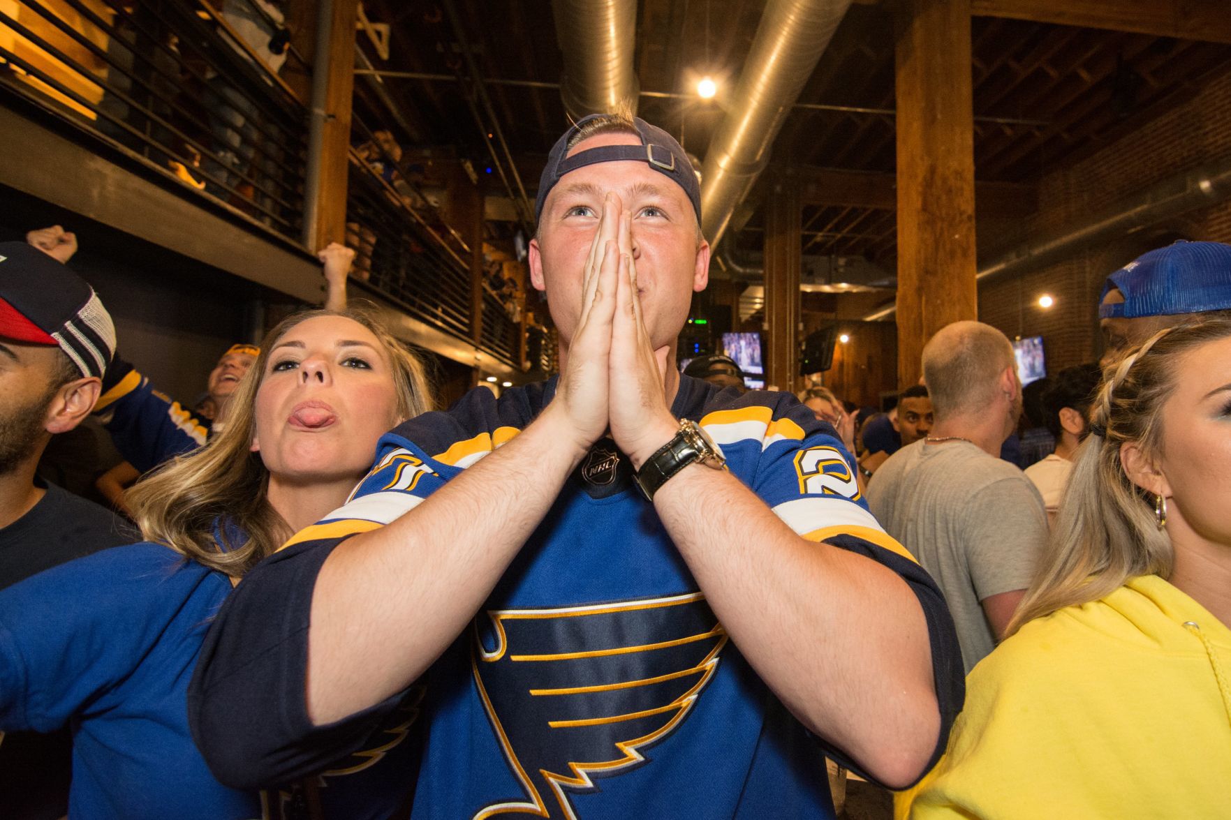 Blues Fans at Wheelhouse during Stanley Cup Final Game 7. Spons